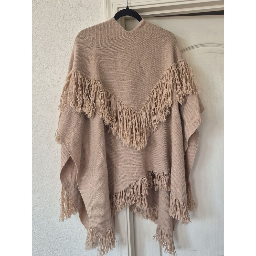 Phinomena 100% Alpaca Handmade Fringe Poncho - Picture 5 of 16